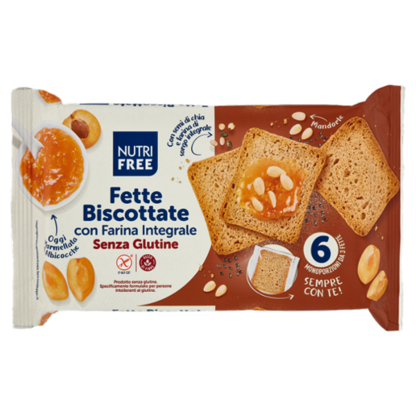 Nutrifree Fette Biscottate con Farina Integrale Senza Glutine 225 g