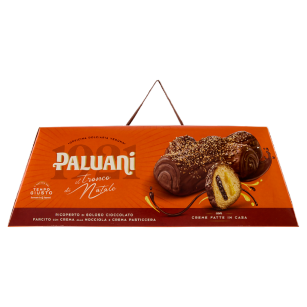Paluani il Tronco di Natale Ricoperto di Cioccolato con Crema alla Nocciola e Pasticcera 750 g
