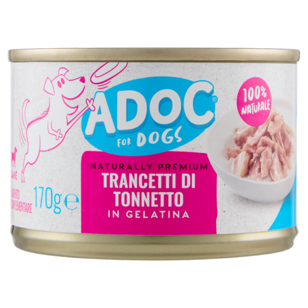 ADoC For Dogs Naturally Premium Trancetti di Tonnetto in Gelatina 170 g