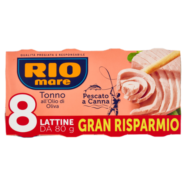 Rio mare Tonno all'Olio di Oliva Pescato a Canna 8 x 80 g