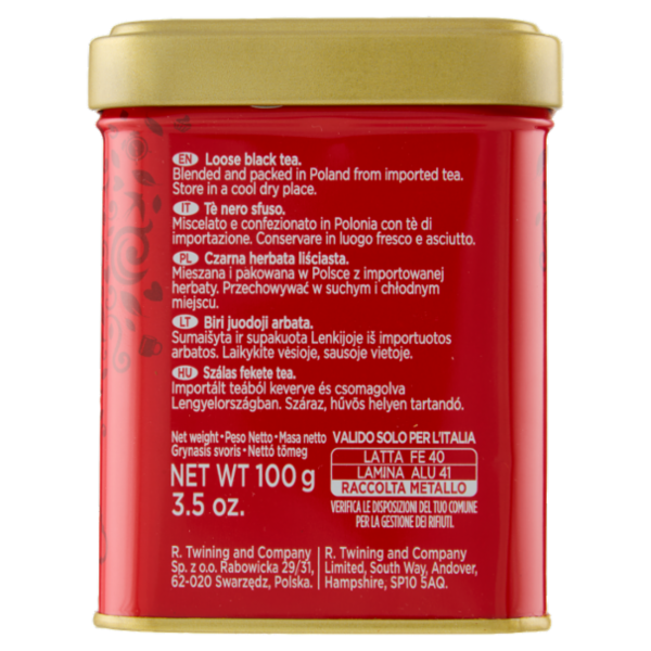 Twinings English Breakfast Tea Tè Nero classico Sfuso in latta The 100 g