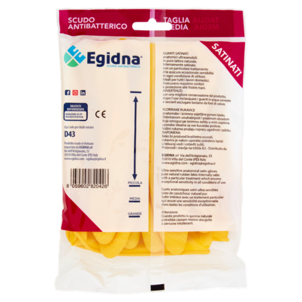 Egidna Guanti Satinati Taglia Media