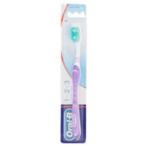 Oral-B Spazzolino Manuale 1 2 3 Shiny Clean 40 Medio
