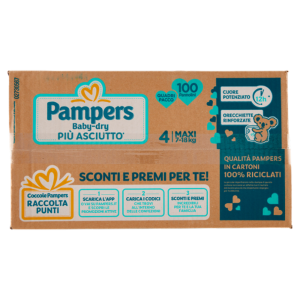 Pampers Baby-dry 4 Maxi 100 pz