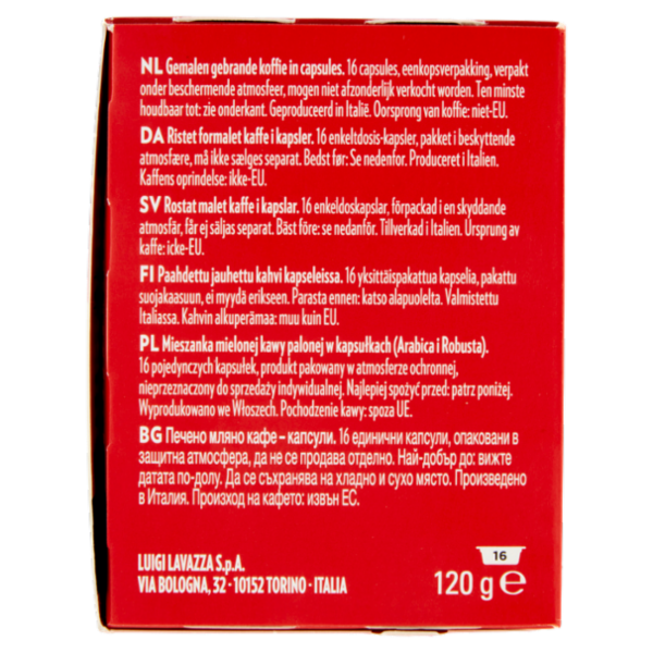 Lavazza A Modo Mio Qualità Rossa 16 Capsule 120 g