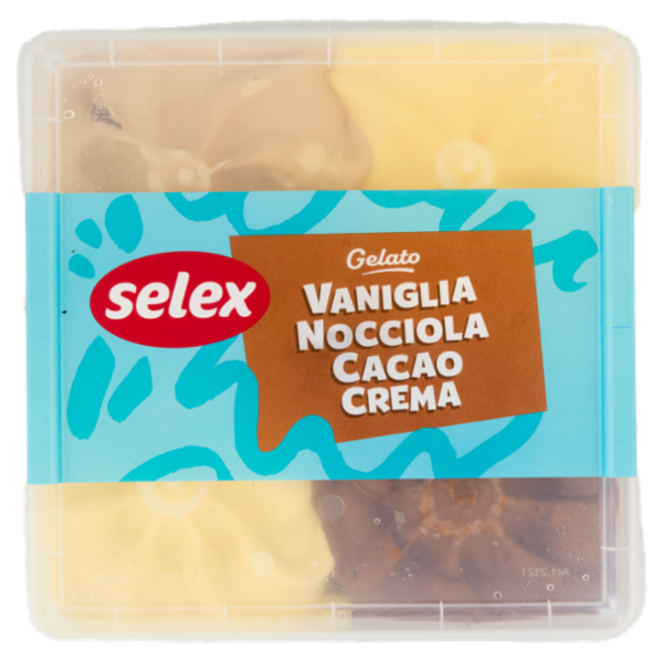 Selex Gelato Vaniglia, Nocciola, Cacao e Crema 1 kg