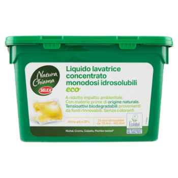 Selex Natura Chiama Detersivo Per Lavatrice Liquido Conc. Ecologico 24 Capsule Idrosolubili 465,6 g