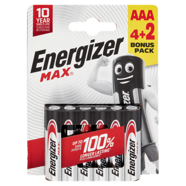 Energizer Max AAA Alkaline 4+2 pz