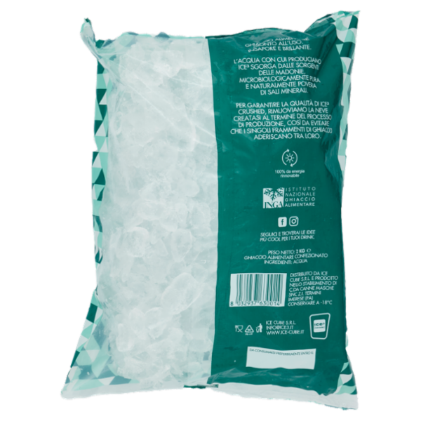 ice cube Ice³ Crushed Ghiaccio Puro Tritato Selezionato 2 kg