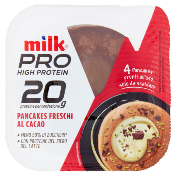 Milk Pro High Protein 20g Pancakes Freschi al Cacao 4 x 40 g
