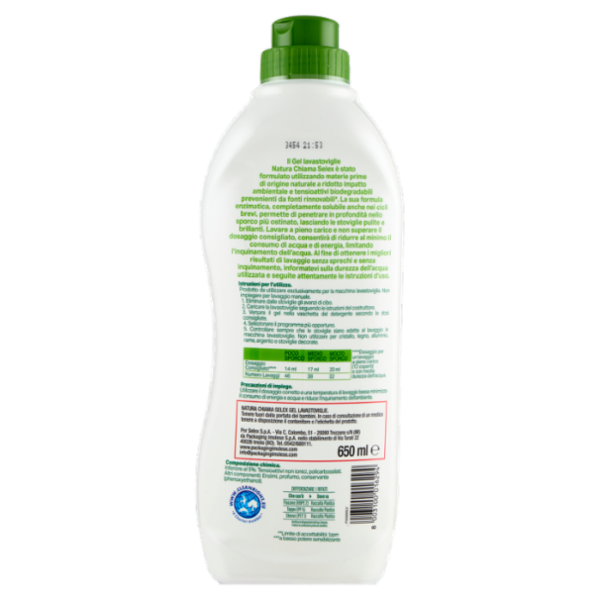 Selex Natura Chiama Detersivo per Lavastoviglie Gel Ecologico 38 Lavaggi 650 ml
