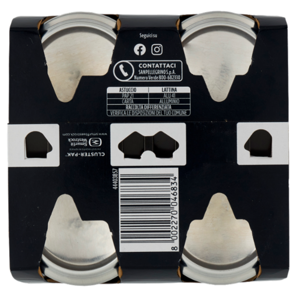 BIBITE SANPELLEGRINO, Bevanda Gassata, Chinò, Lattina - 4x330ml