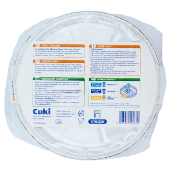Cuki Cuoce Vaschette Alluminio doppia forza 8 Porzioni 3 pz