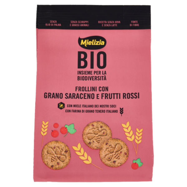 Mielizia Bio Frollini con Grano Saraceno e Frutti Rossi 250 g