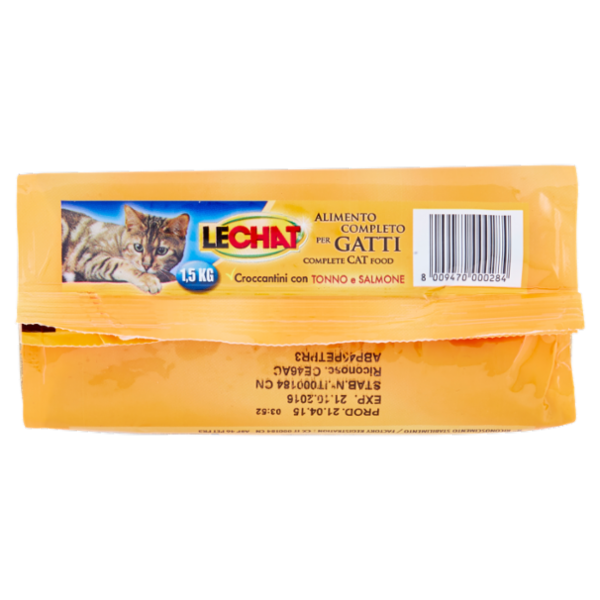 LeChat Croccantini con Pesce Fresco Tonno e Salmone 1,5 kg