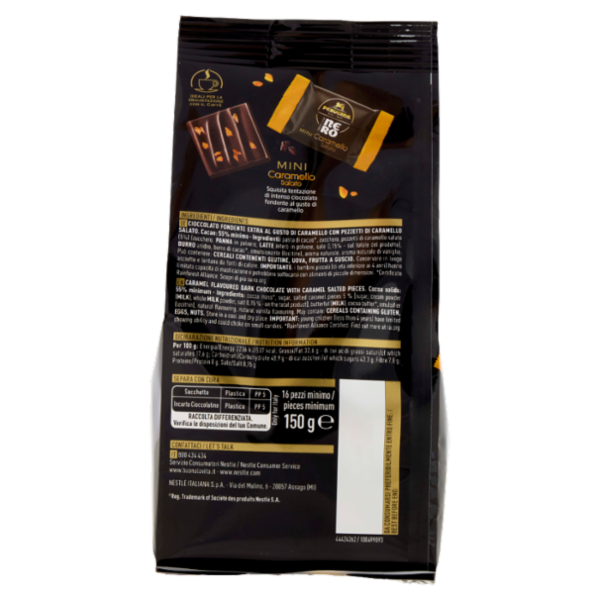 PERUGINA NERO Mini Caramello Cioccolatini Fondenti Sacchetto 150g