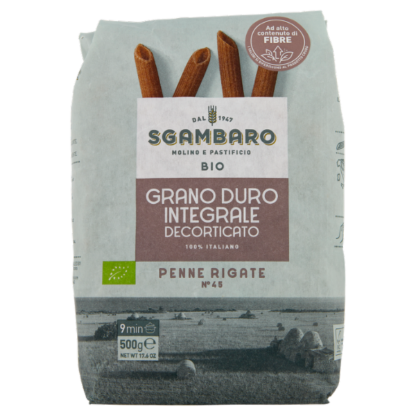Sgambaro Bio Grano Duro Integrale Decorticato Penne Rigate N°45 500 g
