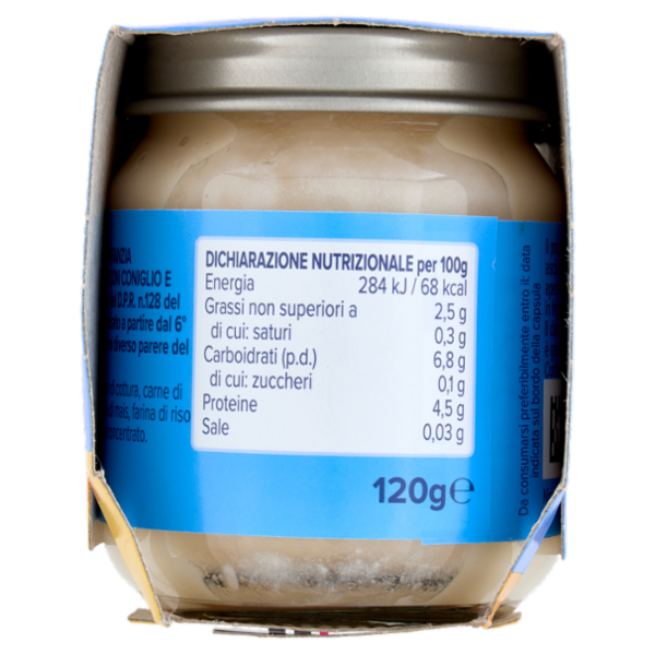 nipiol coniglio omogeneizzato con carne e cereale 2 x 120 g