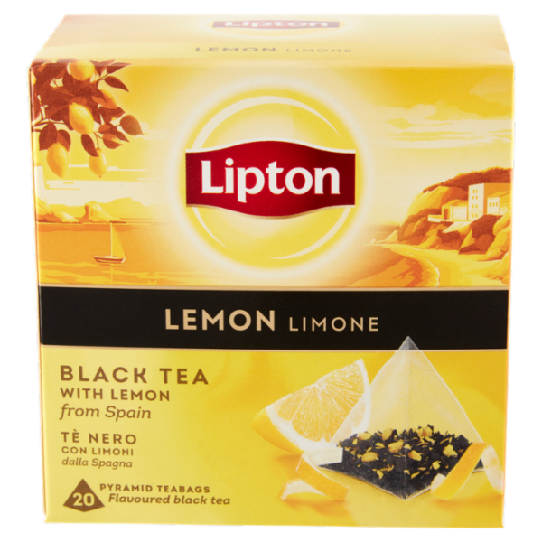 Lipton Limone Tè Nero con Limoni 20 Pyramid Teabags 34 g