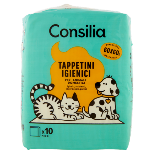 Consilia Tappetini Antiodore per Animali 60X60 cm 10 pezzi