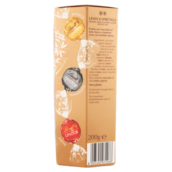 Lindt Cioccolatini Lindor Cioccolatini assortiti Scatola 200 g