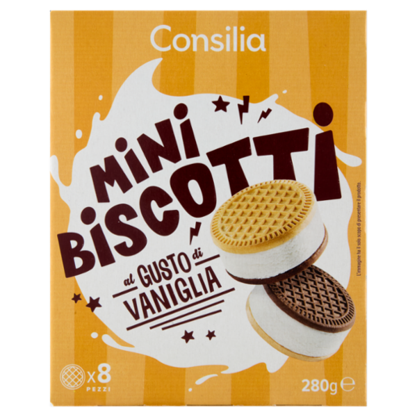 Consilia 8 Minibiscotti Ripieni di Gelato Vaniglia 280 g