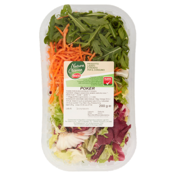 Selex Natura Chiama Insalata Poker Lavata e Pronta per il Consumo 200 g