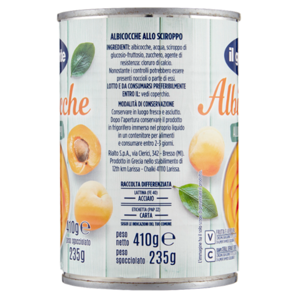 IL GIGANTE Albicocche allo Sciroppo 410 g