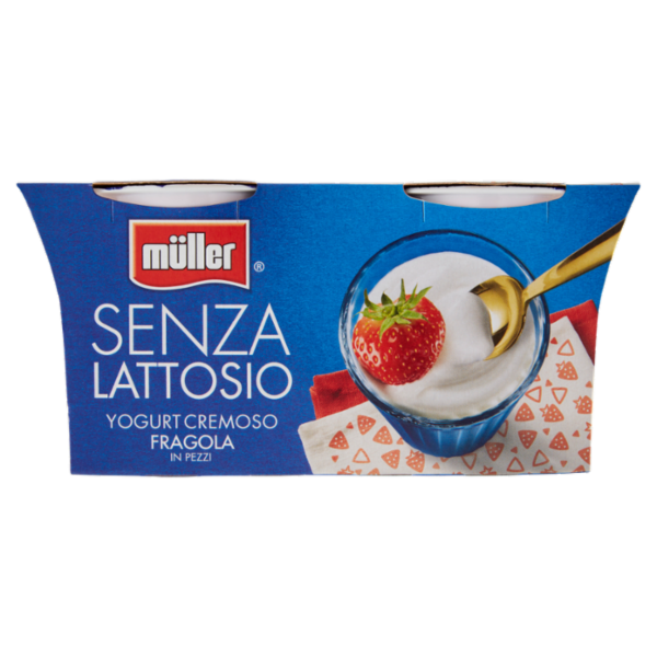 müller Senza Lattosio Yogurt Cremoso Fragola in Pezzi 2 x 125 g