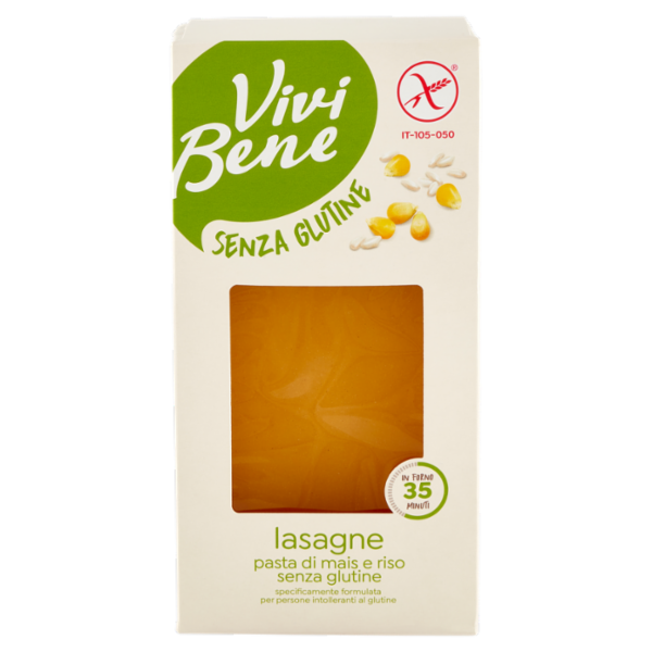 Vivi Bene Senza Glutine Pasta di Mais e Riso Lasagne Senza Glutine 250 g
