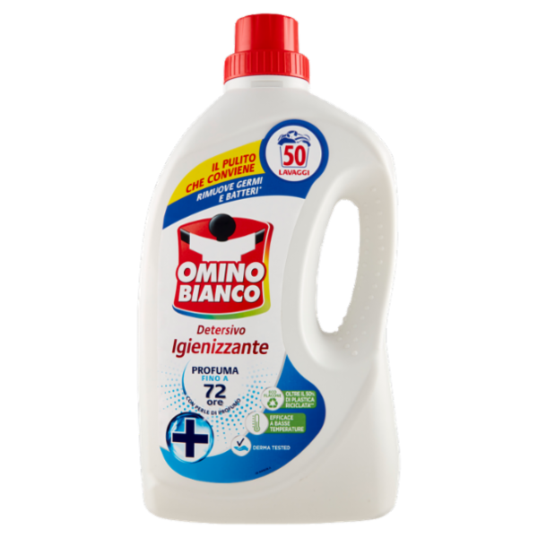 Omino Bianco Detersivo Lavatrice Liquido Igienizzante 50 Lavaggi 2000 ml