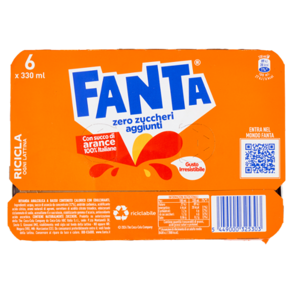Fanta Zero Orange Can 6 x 33 cl