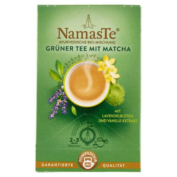 Pompadour NamasTe Tè Ayurvedico Biologico Tè Verde con Matcha 15 x 1,8 g