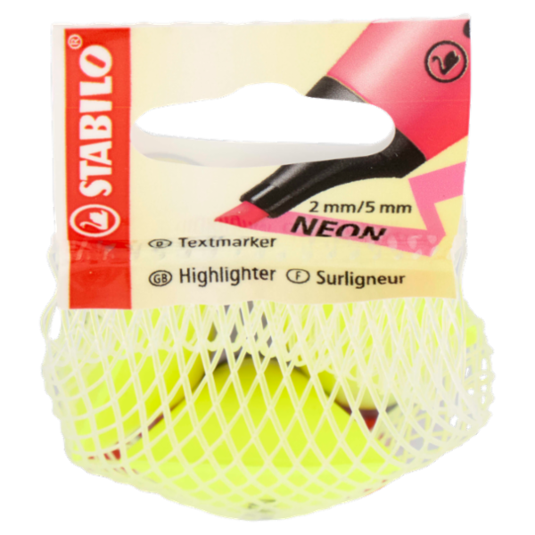 STABILO Neon evidenziatore giallo - retina da 3 pz.