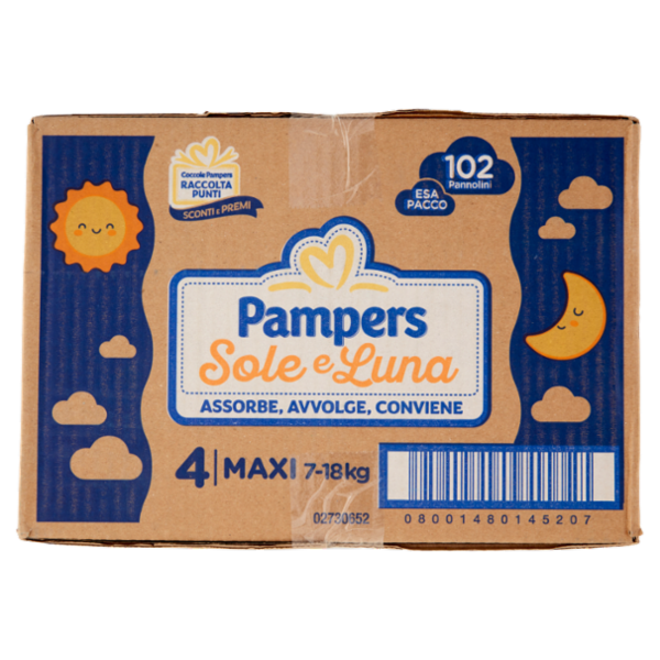 Pampers Sole e Luna Maxi 102 pz