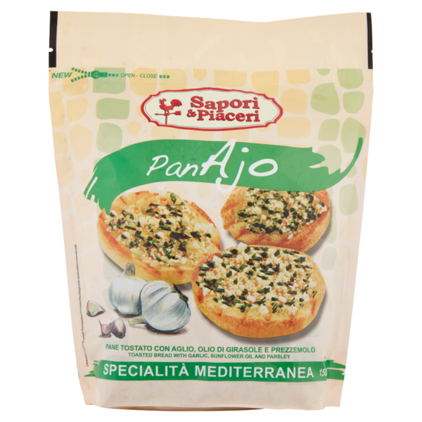 Sapori & Piaceri PanAjo Pane Tostato con Aglio, Olio di Girasole e Prezzemolo 150 g