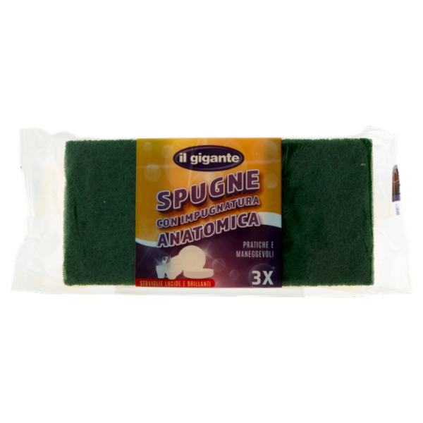 IL GIGANTE Spugne con Impugnatura Anatomica 3 pz