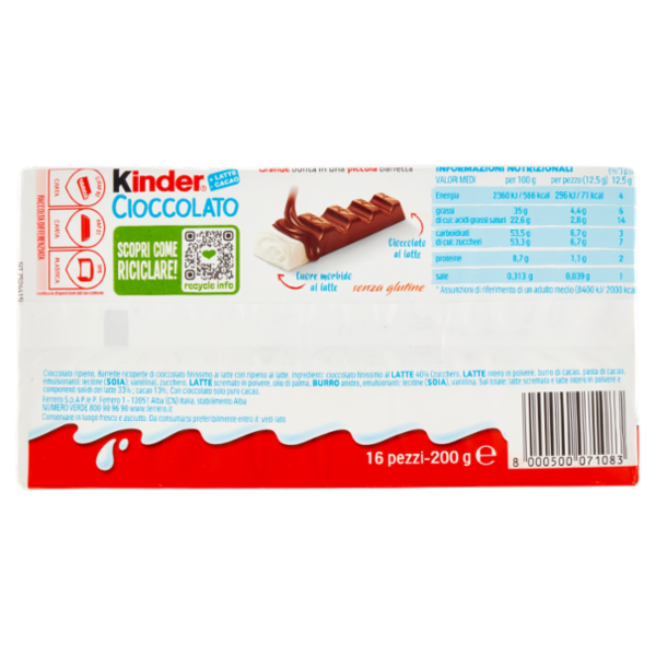 Kinder Cioccolato 16 x 12,5 g