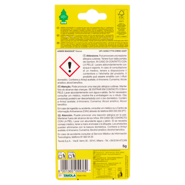 Arbre Magique Profumo per auto Cocco 5 g