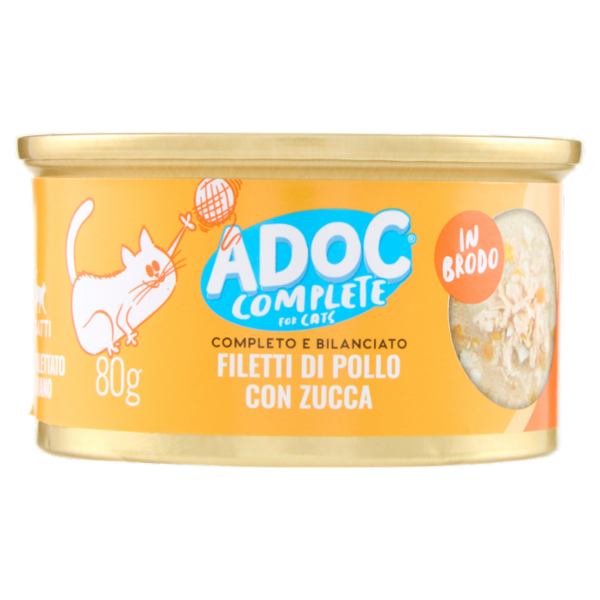 ADoC Complete For Cats Filetti di Pollo con Zucca in Brodo 80 g