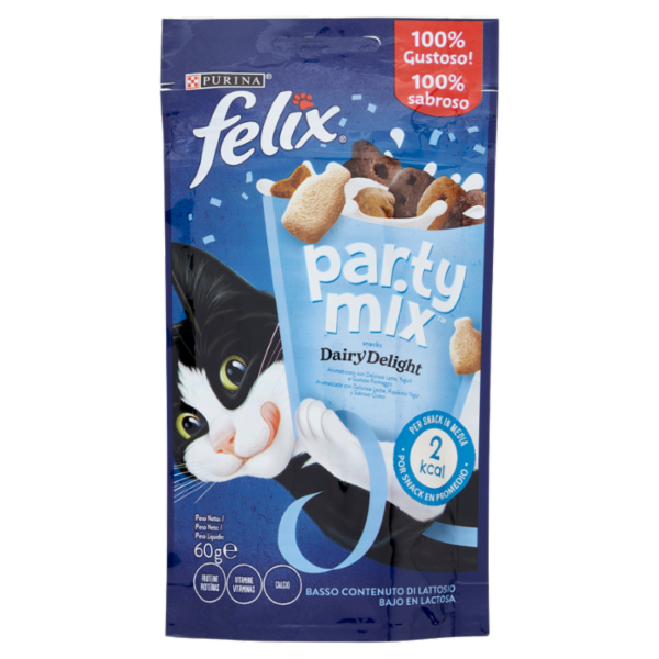 FELIX Party Mix Snacks Dairy Delight Aromatizzato con Delizioso Latte, Yogurt, Gustoso Formaggio 60g