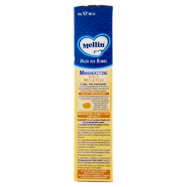 MELLIN Margheritine con Farine di Mais e Riso, Pasta per Bimbi, dal 10° mese, 280g