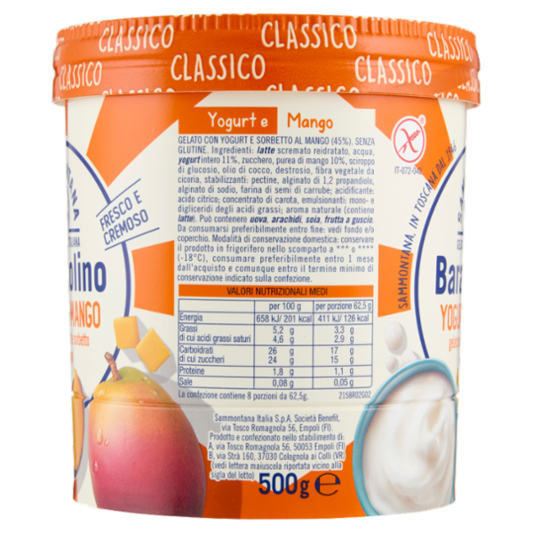 Sammontana Barattolino Classico Yogurt e Mango 500 g