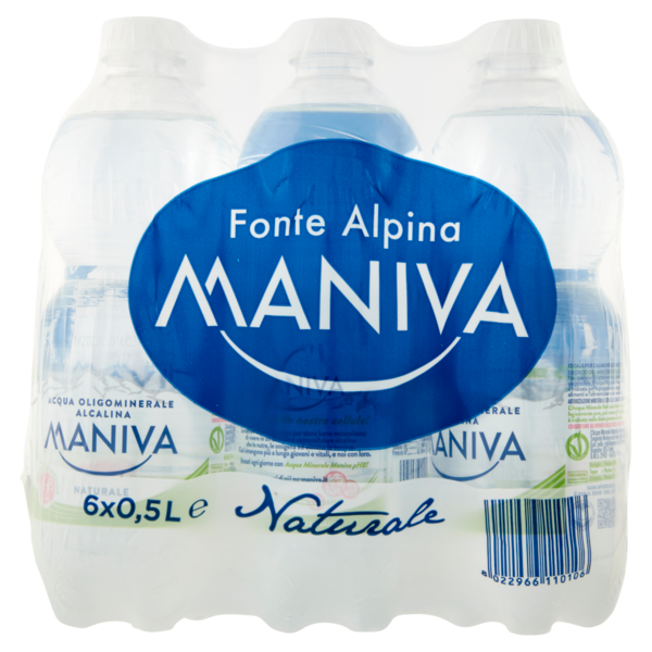 Maniva Acqua Oligominerale Alcalina Naturale 6 x 0,5 L