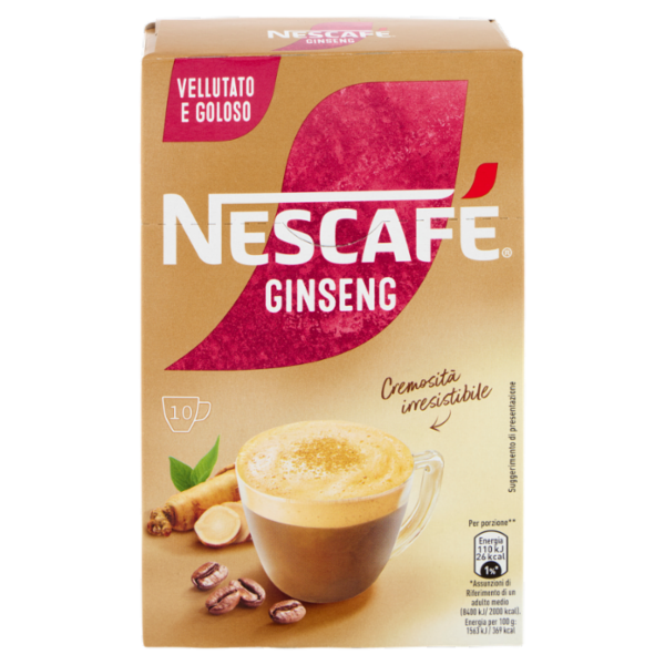 NESCAFÉ Ginseng Caffè Solubile con Ginseng, 10 bustine 70g
