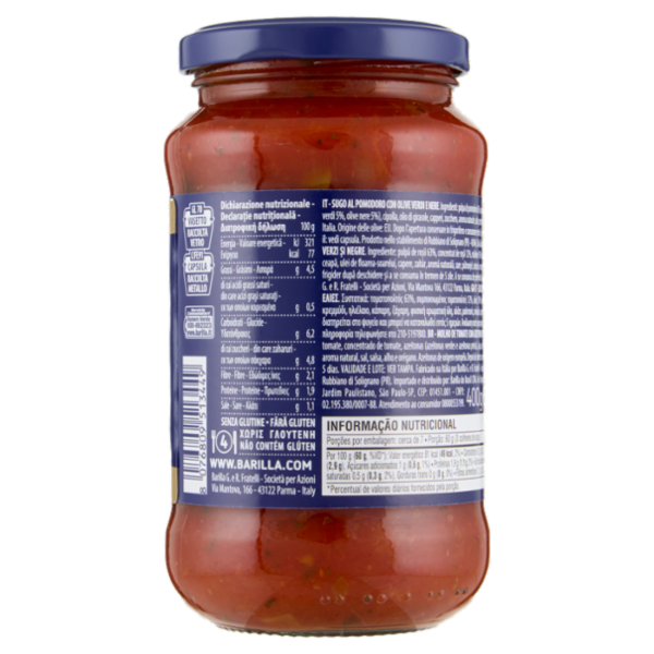 Barilla Sugo Olive 100% Pomodoro Italiano Condimento per Pasta 400g