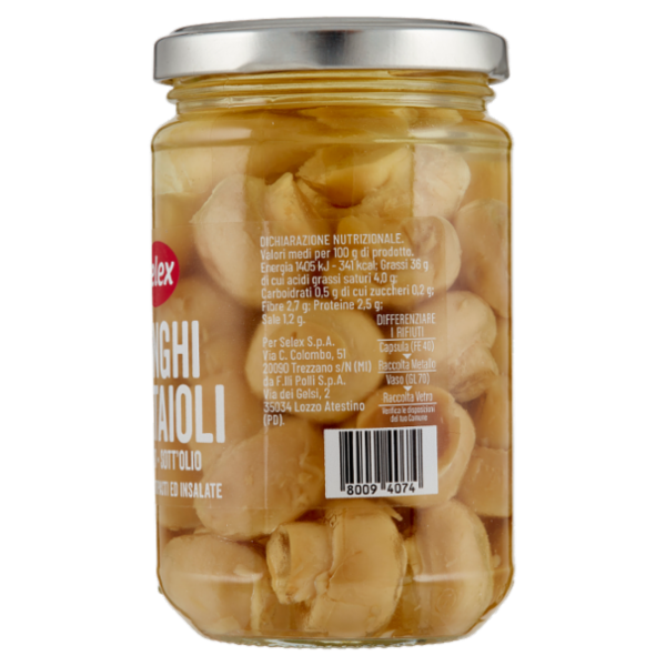 Selex Funghi Prataioli Coltivati in Olio di Semi di Girasole 280 g