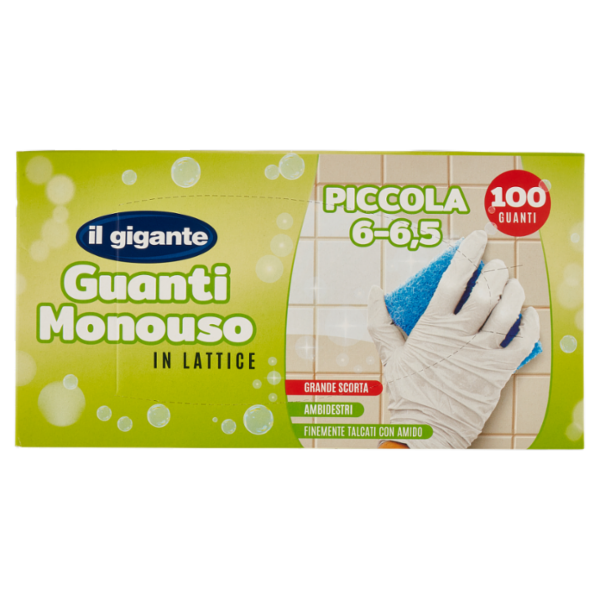 IL GIGANTE Guanti Monouso in Lattice Piccola 6 - 6,5 100 Guanti