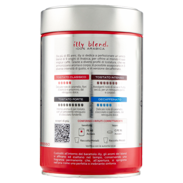 illy Tostato Classico Caffè Macinato Ideale per Espresso 250 g