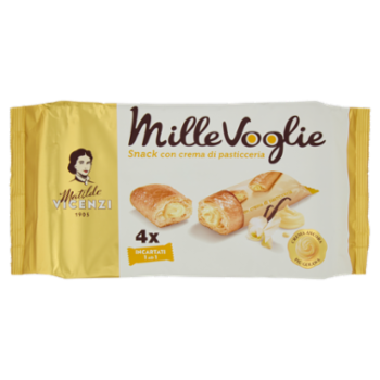 Matilde Vicenzi MilleVoglie Snack Con Crema Di Pasticceria 4 x 25 g